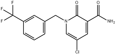 5-CHLORO-2-OXO-1-[3-(TRIFLUOROMETHYL)BENZYL]-1,2-DIHYDRO-3-PYRIDINECARBOXAMIDE Struktur