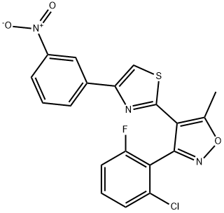 3-(2-CHLORO-6-FLUOROPHENYL)-5-METHYL-4-[4-(3-NITROPHENYL)-1,3-THIAZOL-2-YL]ISOXAZOLE Struktur