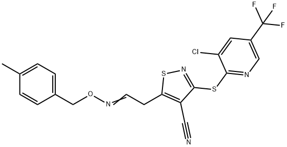 3-([3-CHLORO-5-(TRIFLUOROMETHYL)-2-PYRIDINYL]SULFANYL)-5-(2-([(4-METHYLBENZYL)OXY]IMINO)ETHYL)-4-ISOTHIAZOLECARBONITRILE Struktur