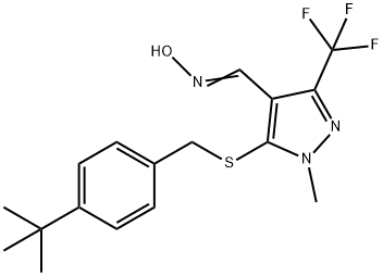 5-([4-(TERT-BUTYL)BENZYL]SULFANYL)-1-METHYL-3-(TRIFLUOROMETHYL)-1H-PYRAZOLE-4-CARBALDEHYDE OXIME Struktur