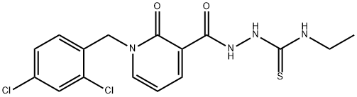 2-([1-(2,4-DICHLOROBENZYL)-2-OXO-1,2-DIHYDRO-3-PYRIDINYL]CARBONYL)-N-ETHYL-1-HYDRAZINECARBOTHIOAMIDE Struktur