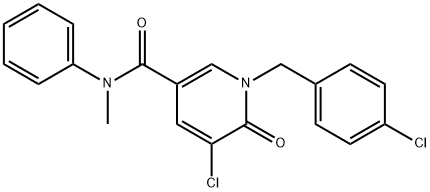 5-CHLORO-1-(4-CHLOROBENZYL)-N-METHYL-6-OXO-N-PHENYL-1,6-DIHYDRO-3-PYRIDINECARBOXAMIDE Struktur