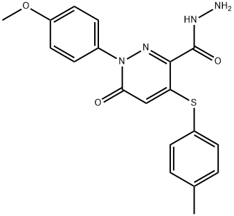 1-(4-METHOXYPHENYL)-4-[(4-METHYLPHENYL)SULFANYL]-6-OXO-1,6-DIHYDRO-3-PYRIDAZINECARBOHYDRAZIDE Struktur