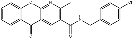 N-(4-CHLOROBENZYL)-2-METHYL-5-OXO-5H-CHROMENO[2,3-B]PYRIDINE-3-CARBOXAMIDE Struktur