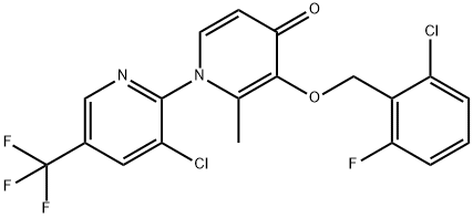 3-[(2-CHLORO-6-FLUOROBENZYL)OXY]-1-[3-CHLORO-5-(TRIFLUOROMETHYL)-2-PYRIDINYL]-2-METHYL-4(1H)-PYRIDINONE Struktur