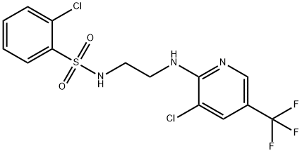 2-CHLORO-N-(2-([3-CHLORO-5-(TRIFLUOROMETHYL)-2-PYRIDINYL]AMINO)ETHYL)BENZENESULFONAMIDE Struktur