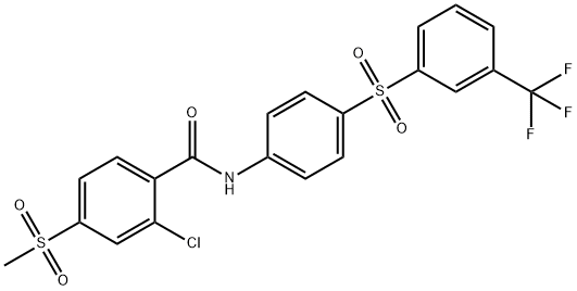 2-CHLORO-4-(METHYLSULFONYL)-N-(4-([3-(TRIFLUOROMETHYL)PHENYL]SULFONYL)PHENYL)BENZENECARBOXAMIDE Struktur