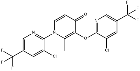 1-[3-CHLORO-5-(TRIFLUOROMETHYL)-2-PYRIDINYL]-3-([3-CHLORO-5-(TRIFLUOROMETHYL)-2-PYRIDINYL]OXY)-2-METHYL-4(1H)-PYRIDINONE Struktur