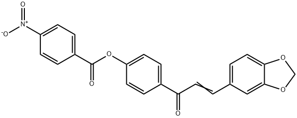 4-[3-(1,3-BENZODIOXOL-5-YL)ACRYLOYL]PHENYL 4-NITROBENZENECARBOXYLATE Struktur