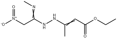 ETHYL 3-[2-(METHYL-2-NITROETHANIMIDOYL)HYDRAZINO]-2-BUTENOATE Struktur