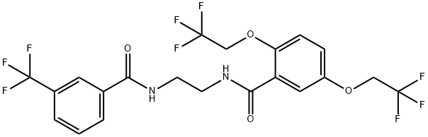 2,5-BIS(2,2,2-TRIFLUOROETHOXY)-N-(2-([3-(TRIFLUOROMETHYL)BENZOYL]AMINO)ETHYL)BENZENECARBOXAMIDE Struktur