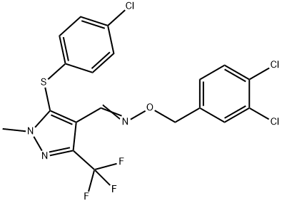 5-[(4-CHLOROPHENYL)SULFANYL]-1-METHYL-3-(TRIFLUOROMETHYL)-1H-PYRAZOLE-4-CARBALDEHYDE O-(3,4-DICHLOROBENZYL)OXIME Struktur