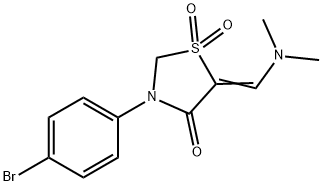 3-(4-BROMOPHENYL)-5-[(DIMETHYLAMINO)METHYLENE]-1LAMBDA6,3-THIAZOLANE-1,1,4-TRIONE Struktur