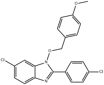 4-(([6-CHLORO-2-(4-CHLOROPHENYL)-1H-1,3-BENZIMIDAZOL-1-YL]OXY)METHYL)PHENYL METHYL ETHER Struktur