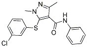 5-[(3-CHLOROPHENYL)SULFANYL]-1,3-DIMETHYL-N-PHENYL-1H-PYRAZOLE-4-CARBOXAMIDE Struktur