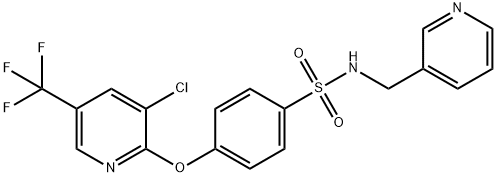 4-([3-CHLORO-5-(TRIFLUOROMETHYL)-2-PYRIDINYL]OXY)-N-(3-PYRIDINYLMETHYL)BENZENESULFONAMIDE Struktur