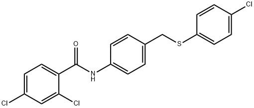 2,4-DICHLORO-N-(4-([(4-CHLOROPHENYL)SULFANYL]METHYL)PHENYL)BENZENECARBOXAMIDE Struktur