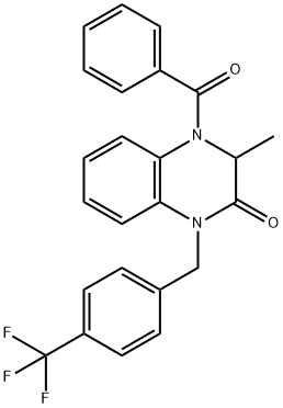 4-BENZOYL-3-METHYL-1-[4-(TRIFLUOROMETHYL)BENZYL]-3,4-DIHYDRO-2(1H)-QUINOXALINONE Struktur