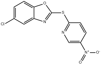 5-CHLORO-1,3-BENZOXAZOL-2-YL 5-NITRO-2-PYRIDINYL SULFIDE Struktur