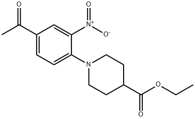 ETHYL 1-(4-ACETYL-2-NITROPHENYL)-4-PIPERIDINECARBOXYLATE Struktur