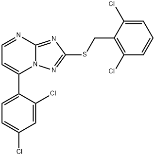 2,6-DICHLOROBENZYL 7-(2,4-DICHLOROPHENYL)[1,2,4]TRIAZOLO[1,5-A]PYRIMIDIN-2-YL SULFIDE Struktur