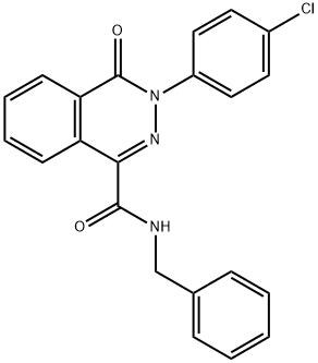 N-BENZYL-3-(4-CHLOROPHENYL)-4-OXO-3,4-DIHYDRO-1-PHTHALAZINECARBOXAMIDE Struktur