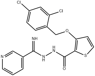 3-[(2,4-DICHLOROBENZYL)OXY]-N'-[IMINO(3-PYRIDINYL)METHYL]-2-THIOPHENECARBOHYDRAZIDE Struktur