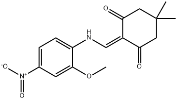 2-(((2-METHOXY-4-NITROPHENYL)AMINO)METHYLENE)-5,5-DIMETHYLCYCLOHEXANE-1,3-DIONE Struktur