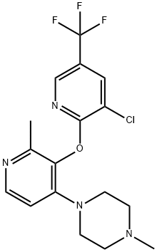 1-(3-([3-CHLORO-5-(TRIFLUOROMETHYL)-2-PYRIDINYL]OXY)-2-METHYL-4-PYRIDINYL)-4-METHYLPIPERAZINE Struktur