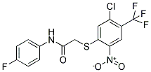 N1-(4-FLUOROPHENYL)-2-([5-CHLORO-2-NITRO-4-(TRIFLUOROMETHYL)PHENYL]THIO)ACETAMIDE Struktur