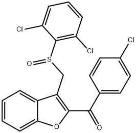 (4-CHLOROPHENYL)(3-([(2,6-DICHLOROPHENYL)SULFINYL]METHYL)-1-BENZOFURAN-2-YL)METHANONE Struktur