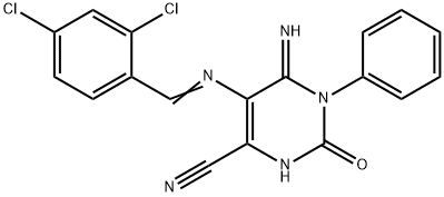 5-(1-AZA-2-(2,4-DICHLOROPHENYL)VINYL)-4-IMINO-2-OXO-3-PHENYL-1H-1,3-DIAZINE-6-CARBONITRILE Struktur