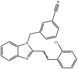 3-([2-(2-CHLOROSTYRYL)-1H-1,3-BENZIMIDAZOL-1-YL]METHYL)BENZENECARBONITRILE Struktur