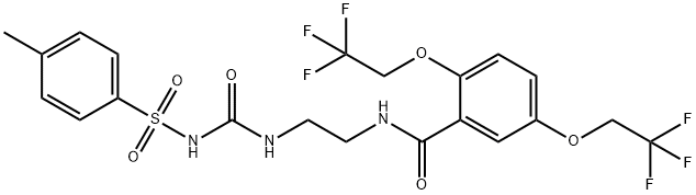 N-(2-[(([(4-METHYLPHENYL)SULFONYL]AMINO)CARBONYL)AMINO]ETHYL)-2,5-BIS(2,2,2-TRIFLUOROETHOXY)BENZENECARBOXAMIDE Struktur