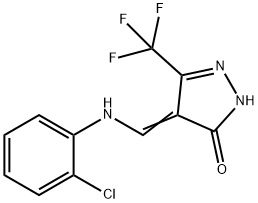 4-[(2-CHLOROANILINO)METHYLENE]-5-(TRIFLUOROMETHYL)-2,4-DIHYDRO-3H-PYRAZOL-3-ONE Struktur