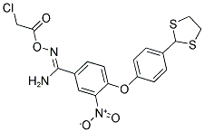 O1-(2-CHLOROACETYL)-4-[4-(1,3-DITHIOLAN-2-YL)PHENOXY]-3-NITROBENZENE-1-CARBOHYDROXIMAMIDE Struktur