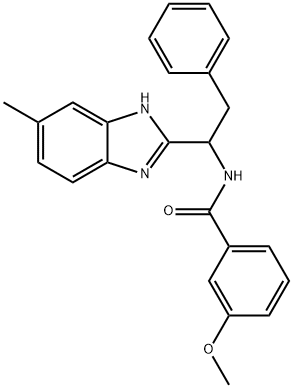 3-METHOXY-N-[1-(5-METHYL-1H-1,3-BENZIMIDAZOL-2-YL)-2-PHENYLETHYL]BENZENECARBOXAMIDE Struktur