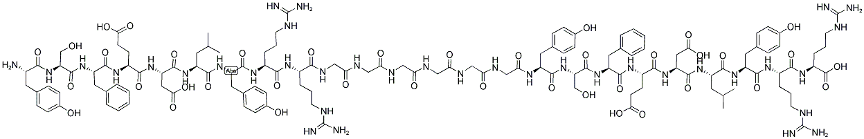 H-TYR-SER-PHE-GLU-ASP-LEU-TYR-ARG-ARG-(GLY-)6TYR-SER-PHE-GLU-ASP-LEU-TYR-ARG-ARG-OH Struktur