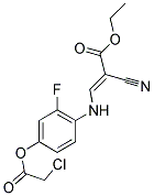 ETHYL 3-(4-[(2-CHLOROACETYL)OXY]-2-FLUOROANILINO)-2-CYANOACRYLATE Struktur