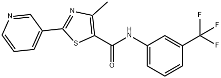 4-METHYL-2-(3-PYRIDINYL)-N-[3-(TRIFLUOROMETHYL)PHENYL]-1,3-THIAZOLE-5-CARBOXAMIDE Struktur