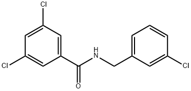 3,5-DICHLORO-N-(3-CHLOROBENZYL)BENZENECARBOXAMIDE Struktur