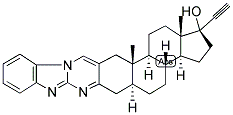 17-BETA-HYDROXY-17-ALPHA-ETHYNYL-5-ALPHA-ANDROSTANO[3,2-BETA]PYRIMIDO[1,2-ALPHA]BENZIMIDAZOLE Struktur