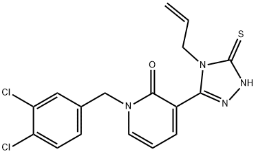 3-(4-ALLYL-5-SULFANYL-4H-1,2,4-TRIAZOL-3-YL)-1-(3,4-DICHLOROBENZYL)-2(1H)-PYRIDINONE Struktur