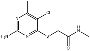 2-[(2-AMINO-5-CHLORO-6-METHYL-4-PYRIMIDINYL)SULFANYL]-N-METHYLACETAMIDE Struktur