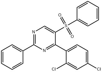 4-(2,4-DICHLOROPHENYL)-2-PHENYL-5-(PHENYLSULFONYL)PYRIMIDINE Struktur