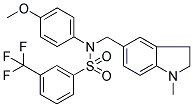 N-[(2,3-DIHYDRO-1-METHYLINDOL-5-YL)METHYL]-N-(4-METHOXYPHENYL)-3-(TRIFLUOROMETHYL)SULPHONAMIDE Struktur