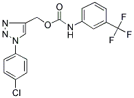 [1-(4-CHLOROPHENYL)-1H-1,2,3-TRIAZOL-4-YL]METHYL N-[3-(TRIFLUOROMETHYL)PHENYL]CARBAMATE Struktur