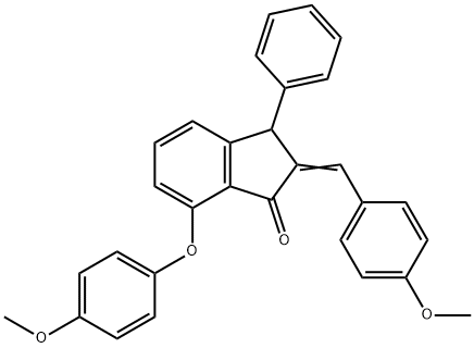 7-(4-METHOXYPHENOXY)-2-[(4-METHOXYPHENYL)METHYLENE]-3-PHENYL-1-INDANONE Struktur