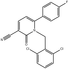 1-(2,6-DICHLOROBENZYL)-6-(4-FLUOROPHENYL)-2-OXO-1,2-DIHYDRO-3-PYRIDINECARBONITRILE Struktur