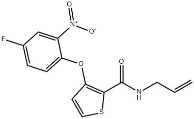 N-ALLYL-3-(4-FLUORO-2-NITROPHENOXY)-2-THIOPHENECARBOXAMIDE Struktur